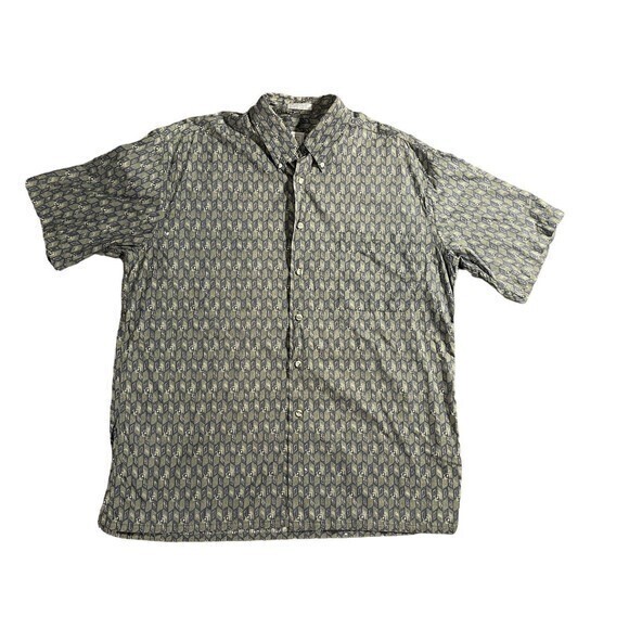 Burma Bibas Button Up 100% Cotton Shirt Mens Large‎ Green - Picture 7 of 7